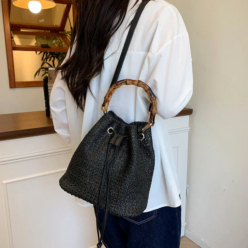 Straw Beach Bucket Bag