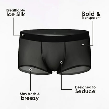 Ultra-Thin Ice Silk Transparent Boxer Briefs