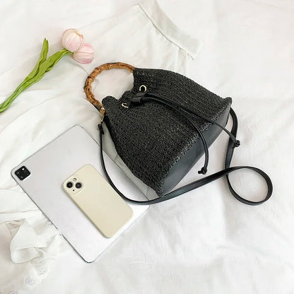 Straw Beach Bucket Bag