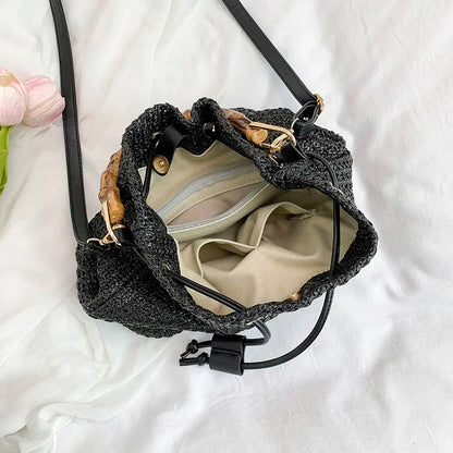Straw Beach Bucket Bag