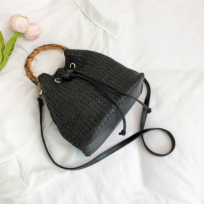 Straw Beach Bucket Bag