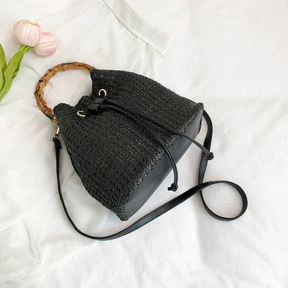 Straw Beach Bucket Bag