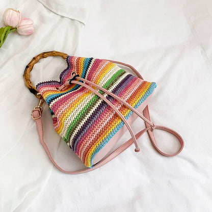 Straw Beach Bucket Bag