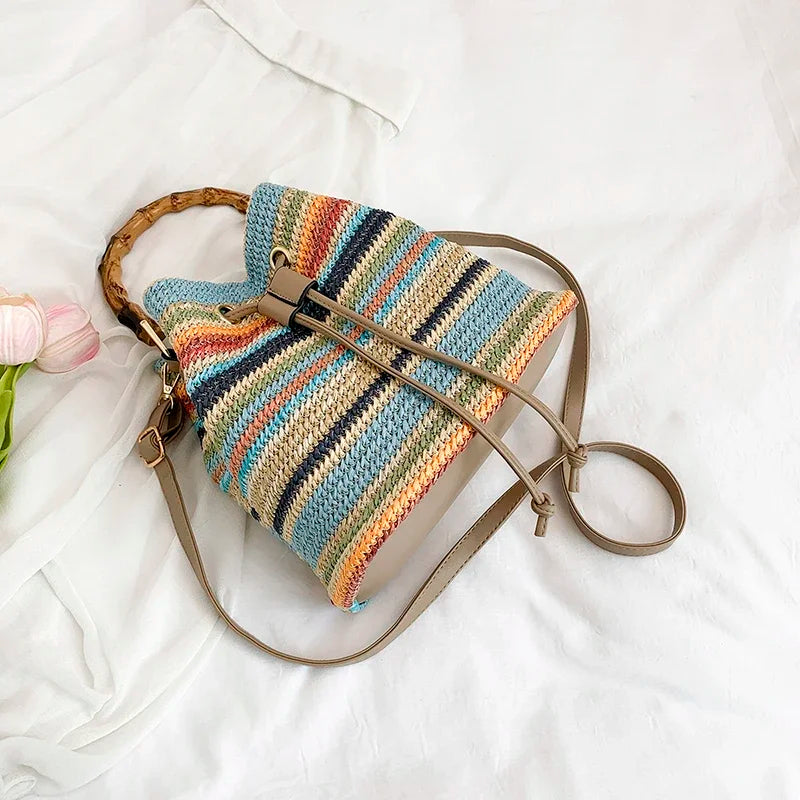 Straw Beach Bucket Bag