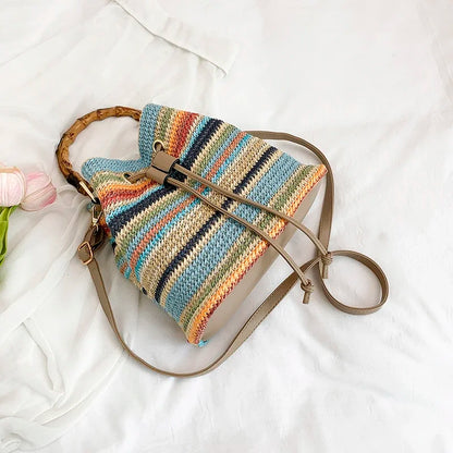 Straw Beach Bucket Bag