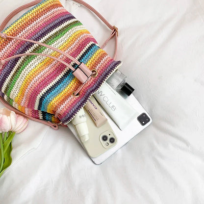 Straw Beach Bucket Bag