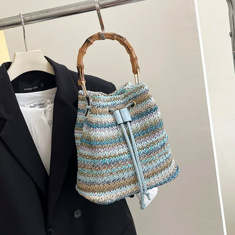 Straw Beach Bucket Bag